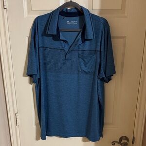 Under Armour Men’s Navy Blue Short-Sleeve Polo with Chest Pocket